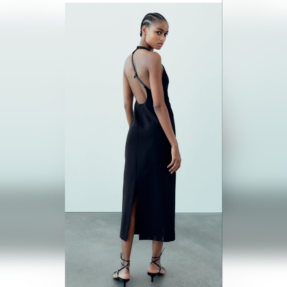 Zara Open Back Halter Dress
